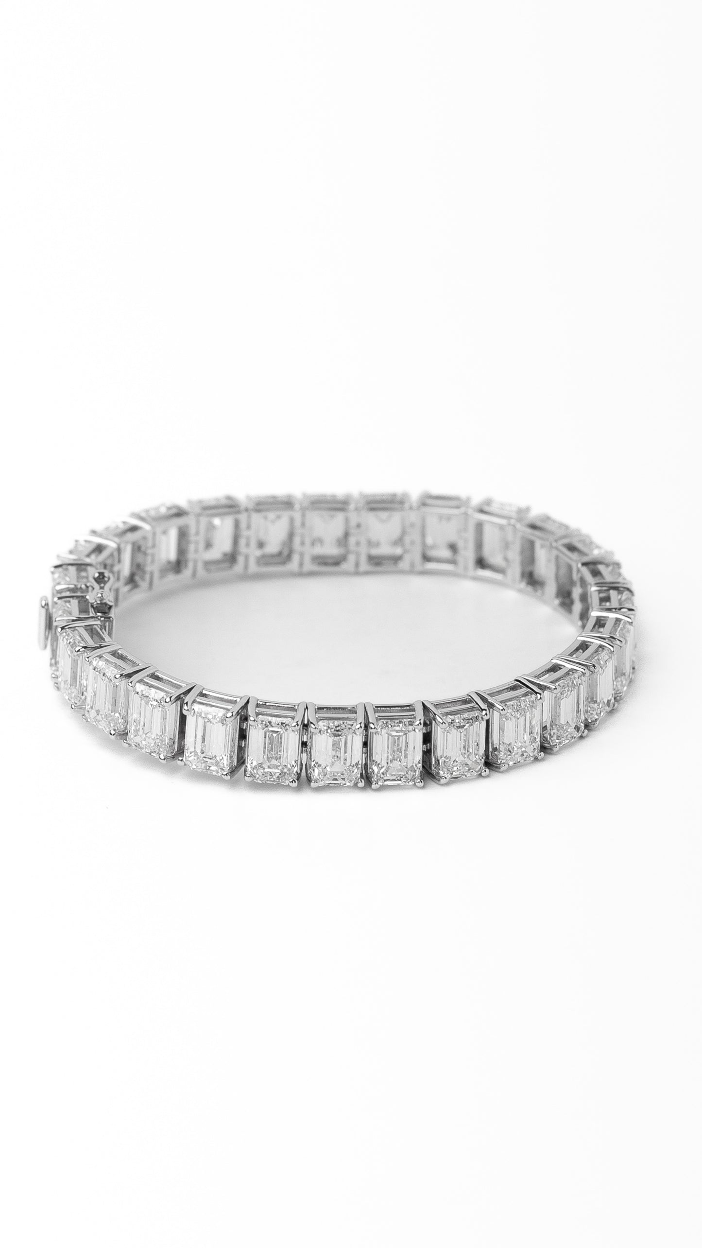 Large Emerald Lab-Grown Diamond Tennis Bracelet