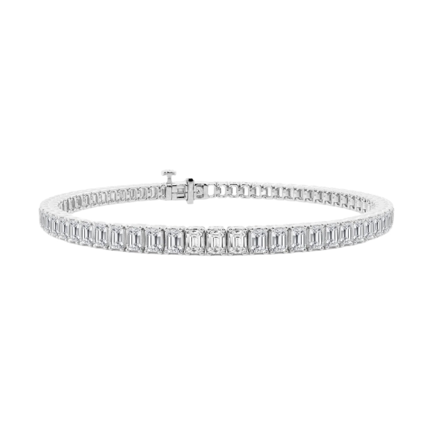 Emerald Lab-Grown Diamond Tennis Bracelet