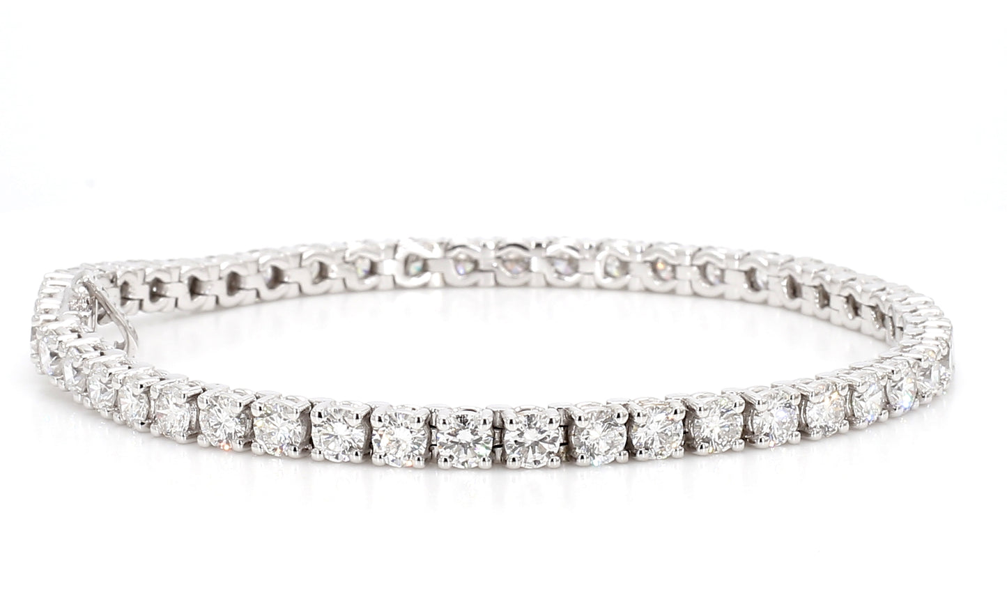 Straight Line Round Lab-Grown Diamond Tennis Bracelet