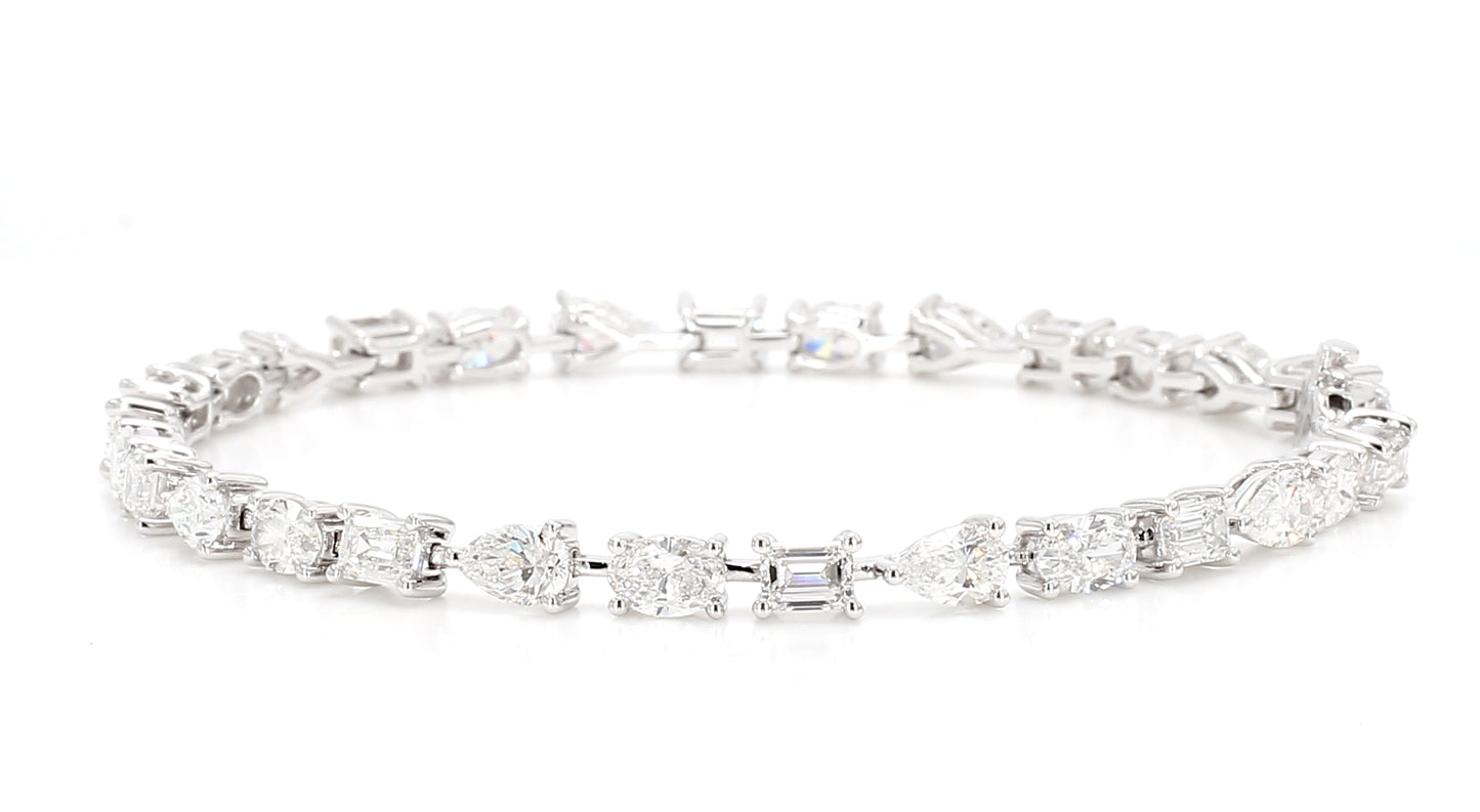 Multi Shape Lab Grown Diamond Tennis Bracelet